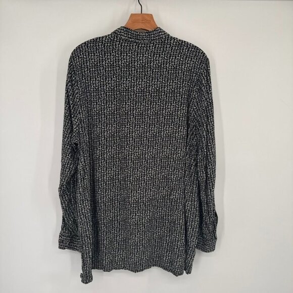 J. Jill Womens Black White pattern Button-Down Shirt to tunic size XL Rayon - Picture 9 of 10